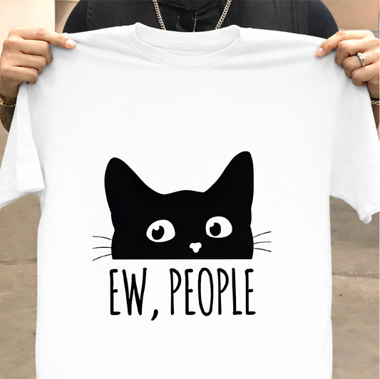 Ew, People – Cute Introvert Cat Graphic Tee | Funny Cat Lover Design
