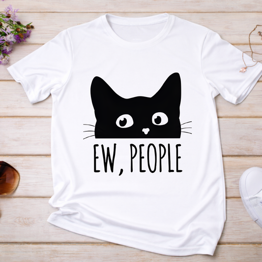 Ew, People – Cute Introvert Cat Graphic Tee | Funny Cat Lover Design